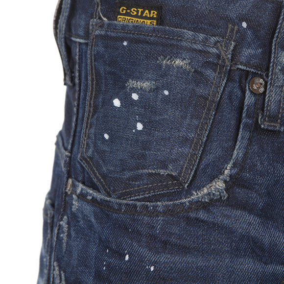 G-Star Mens Blue G-Star A-Crotch Dark Aged Destroyed Tapered Jean main image