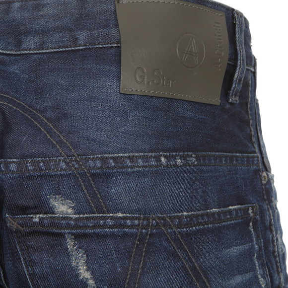G-Star Mens Blue G-Star A-Crotch Dark Aged Destroyed Tapered Jean main image