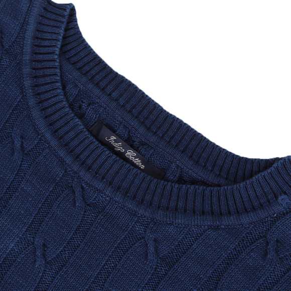 Gant Mens Blue Gant Cable Crew Jumper main image
