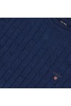 Gant Mens Blue Gant Cable Crew Jumper