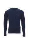 Gant Mens Blue Gant Cable Crew Jumper
