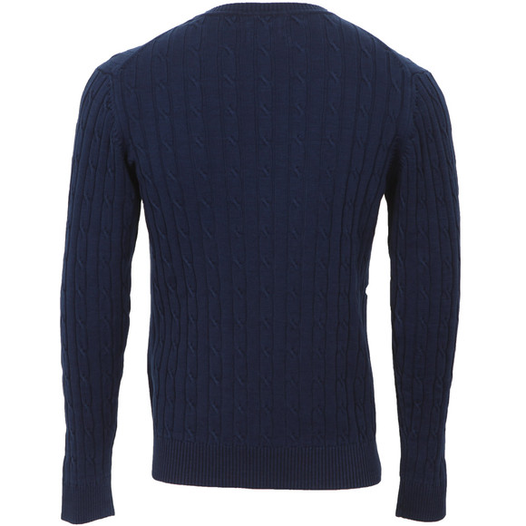 Gant Mens Blue Gant Cable Crew Jumper main image