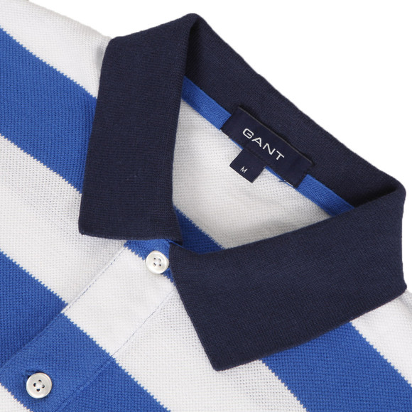 Gant Mens Blue Gant Barstripe Pique Rugger Polo main image