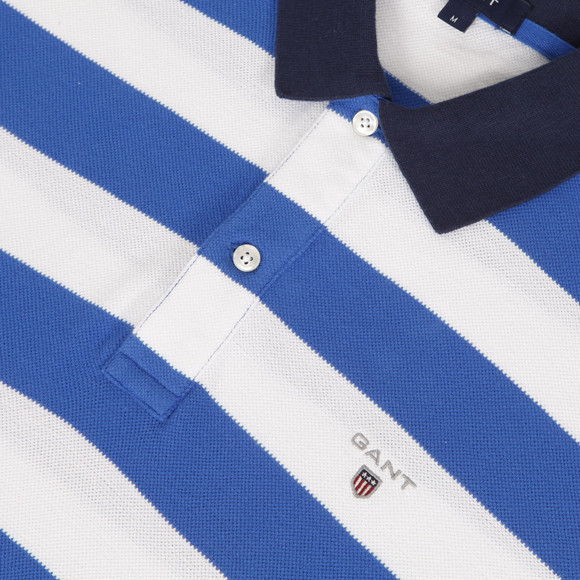 Gant Mens Blue Gant Barstripe Pique Rugger Polo main image