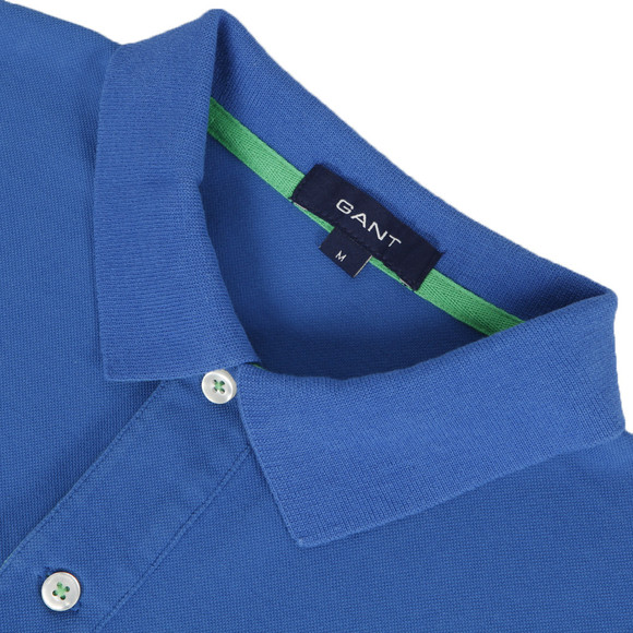 Gant Mens Blue Gant Contrast Collar Pique SS Rugger Polo in Sapphire Blue main image