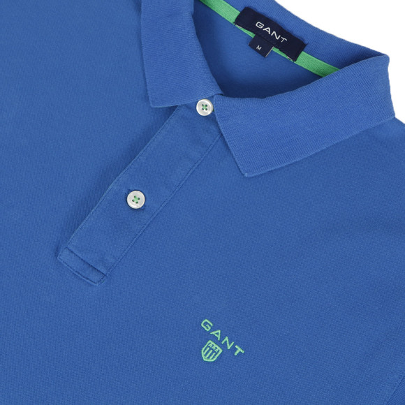 Gant Mens Blue Gant Contrast Collar Pique SS Rugger Polo in Sapphire Blue main image