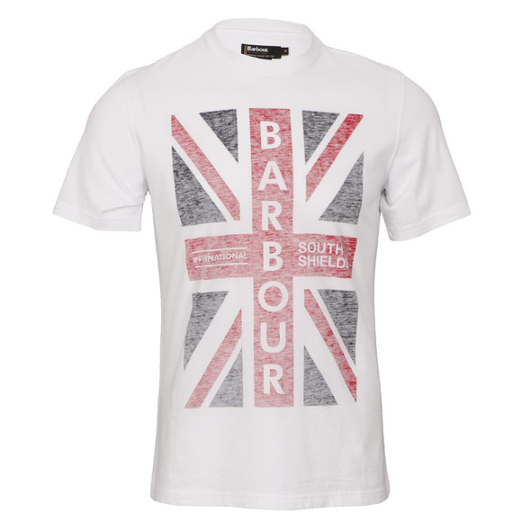 Barbour Lifestyle Mens White Barbour Union Jack Tee  #1