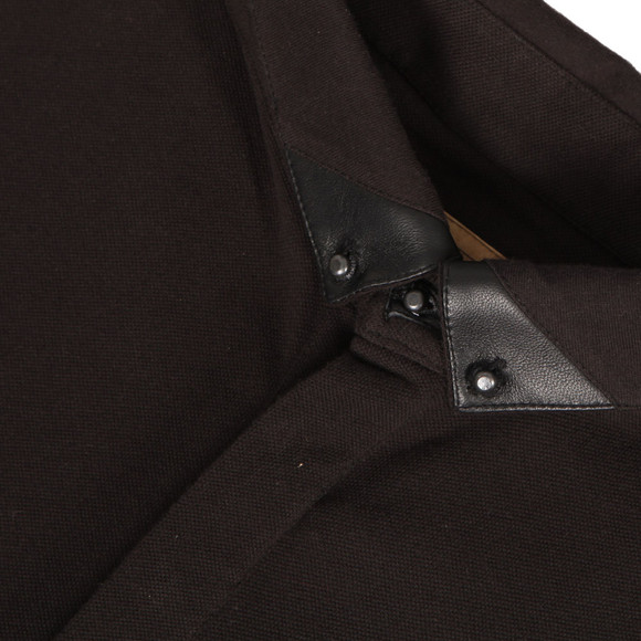 Pearly King Mens Black Pearly King Camino Black Leather Collar Polo main image