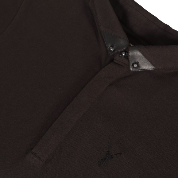 Pearly King Mens Black Pearly King Camino Black Leather Collar Polo main image