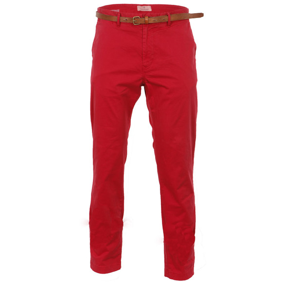 Scotch & Soda Mens Red Scotch & Soda Deep Blush Slim Chino & Leather Belt main image