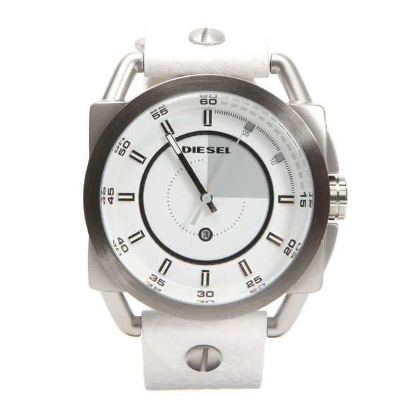 Diesel Mens White Diesel DZ1577 Leather Strap Watch main image