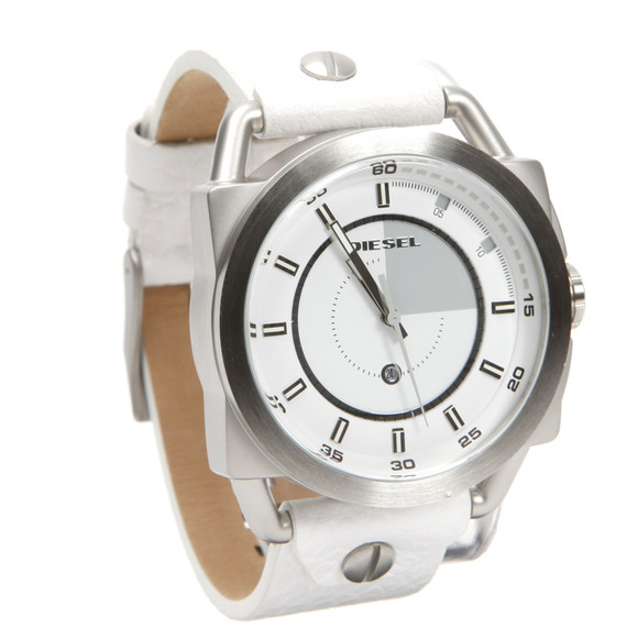 Diesel Mens White Diesel DZ1577 Leather Strap Watch main image