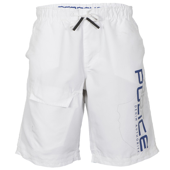 Police Mens White Police Stefford Swim Short  main image