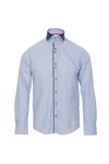 Guide London Mens Blue Guide London Detailed Collar Shirt
