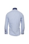Guide London Mens Blue Guide London Detailed Collar Shirt