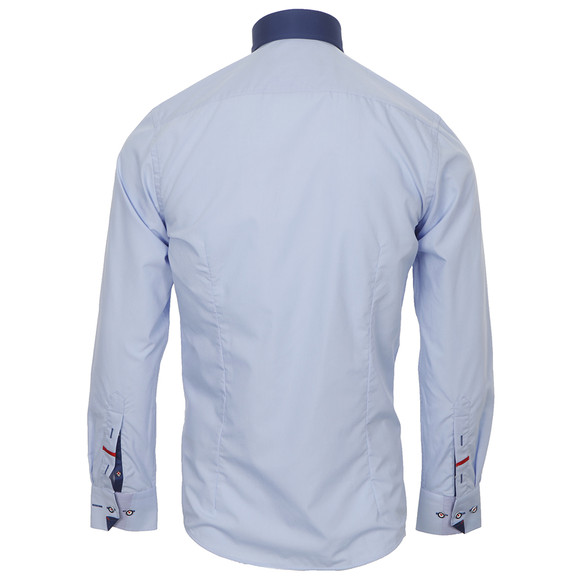 Guide London Mens Blue Guide London Detailed Collar Shirt main image