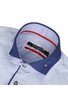 Guide London Mens Blue Guide London Detailed Collar Shirt