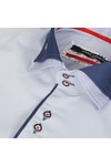 Guide London Mens Blue Guide London Detailed Collar Shirt
