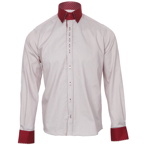 Guide London Mens Red Guide London Pinstriped Shirt main image