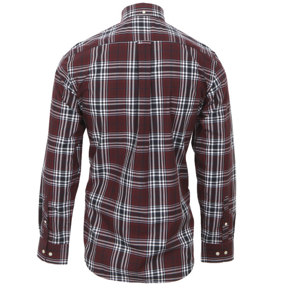 Gant Mens Red Gant NY Madison Poplin Bordeaux  Check Shirt main image
