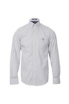 Gant Mens White Gant Long Island Poplin Stripe Shirt
