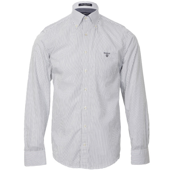 Gant Mens White Gant Long Island Poplin Stripe Shirt main image