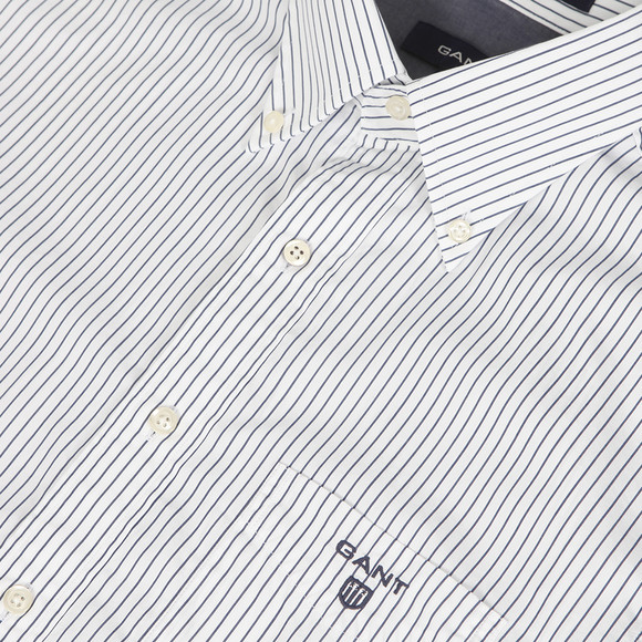 Gant Mens White Gant Long Island Poplin Stripe Shirt main image