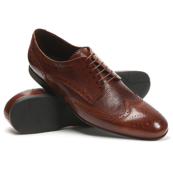PS Paul Smith Mens Brown PS By Paul Smith Milton Dark Tan Brogue #4