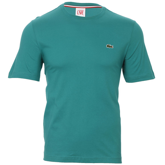 Lacoste Live Mens Green Lacoste Live Emerald Short Sleeved Crew Neck Tee #1