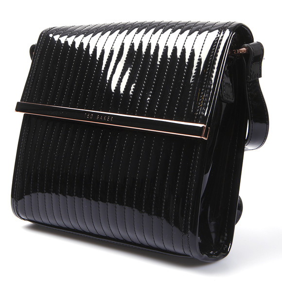 Ted Baker Womens Black Ted Baker Black Haana Quilted Enamel Crossbody Bag #4
