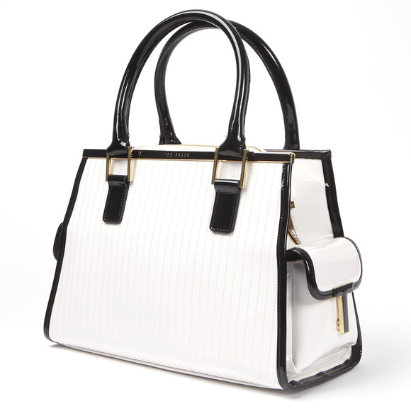 Ted Baker Womens Beige Ted Baker Janee Two Tone Quilted Enamel Tote #2