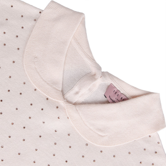 Ted Baker Womens Pink Bronty Sparkle Jumper With Collar #3
