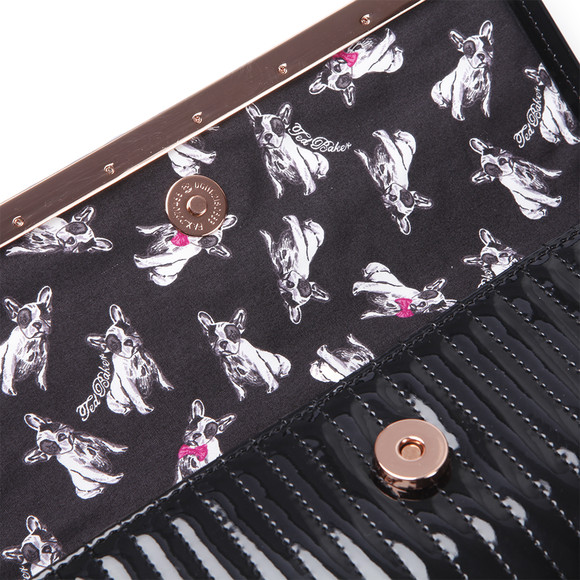 Ted Baker Womens Black Ted Baker Padri  Quilted Enamel Clutch Bag #3