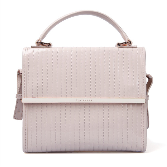 Ted Baker Womens Pink Ted Baker Light Pink Suno Quilted Enamel Mini Tote Bag #1