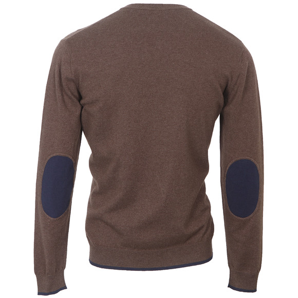 Armani Jeans Mens Brown Armani Jeans U6W84 Brown V Neck Jumper main image