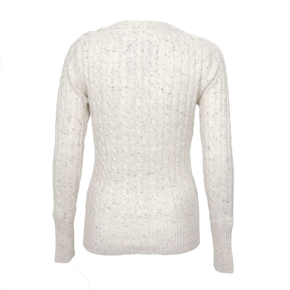 Superdry Womens Off-White Superdry Croyde Cable Crew Jumper #2