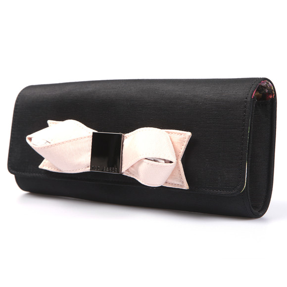 Ted Baker Womens Black Ted Baker Bowla Satin Bow Clutch Bag #4
