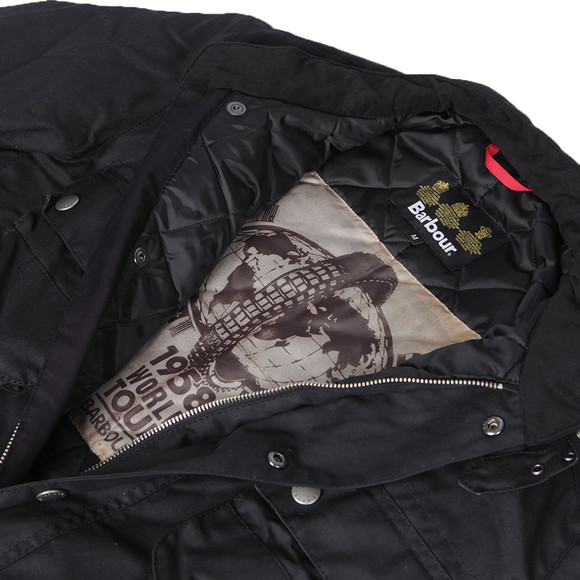 Barbour International Mens Black Barbour Strathdee Black Wax Jacket #4