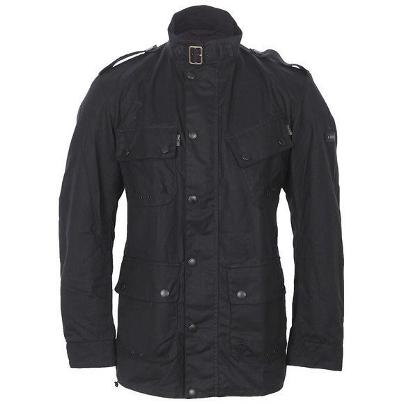 Barbour International Barbour Saxony Black Wax Jacket | Oxygen
