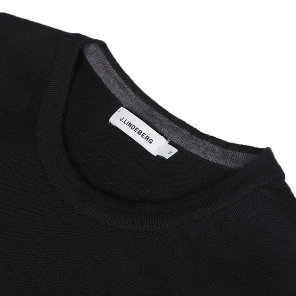 J.Lindeberg Mens Black Lyle Black Merino Knit Jumper #3
