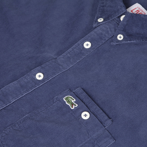 Lacoste Live Mens Blue Lacoste L!ve CH5222 Quessant Cord Shirt main image
