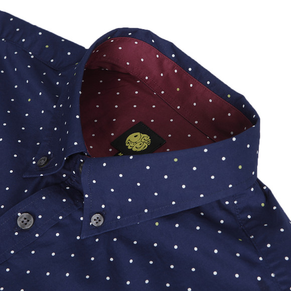 Pretty Green Mens Blue Pretty Green Printed Dot Shirt main image