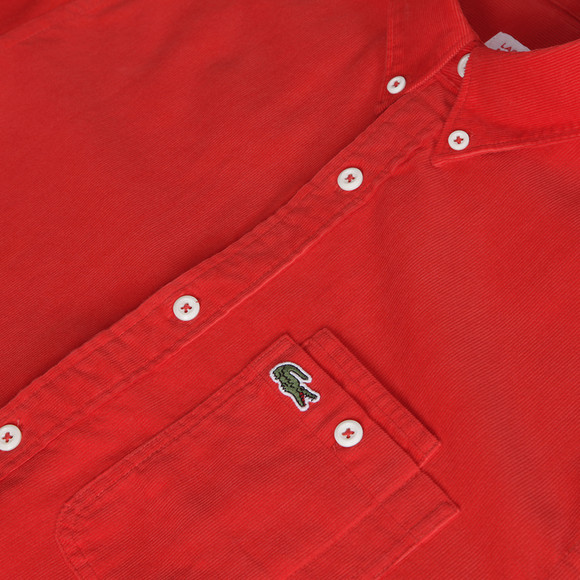 Lacoste Live Mens Red Lacoste L!ve CH5222 Coccinelle Cord Shirt #3