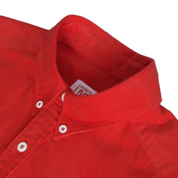 Lacoste Live Mens Red Lacoste L!ve CH5222 Coccinelle Cord Shirt #4