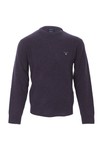 Gant Mens Purple Gant Solid Lambswool Dark Purple Crew Neck Jumper