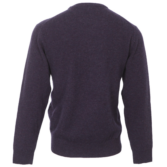 Gant Mens Purple Gant Solid Lambswool Dark Purple Crew Neck Jumper main image