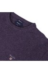 Gant Mens Purple Gant Solid Lambswool Dark Purple Crew Neck Jumper
