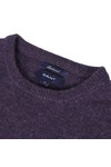 Gant Mens Purple Gant Solid Lambswool Dark Purple Crew Neck Jumper