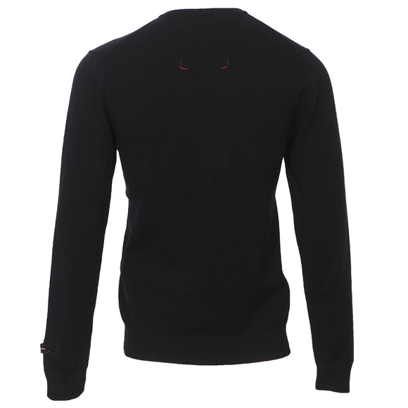 Luke 1977 Mens Black Luke Beechball Black V Neck Jumper main image