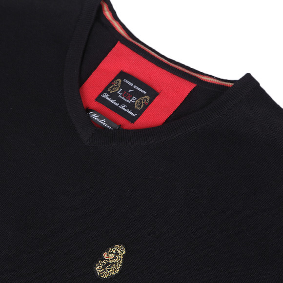 Luke 1977 Mens Black Luke Beechball Black V Neck Jumper main image